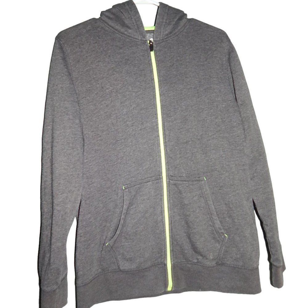 XERSION women's x-large 18-20 casual charcoal gray full zip hooded jacket